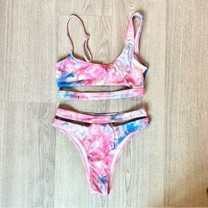 ROMWE Strappy Tie-Dye Bikini Set Excellent Condition